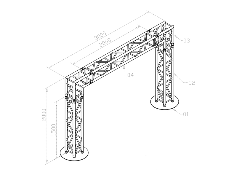 LED Screen Ground Supports  3 m span and load capacity up to 800 kg for United Kforgdom